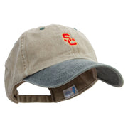 Red South Carolina Logo Embroidered Pigment Dyed Wash Cap - Khaki-Green OSFM