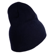 Navy Retired Flag Symbol Embroidered Heavyweight Classic Knit Short Beanie - Navy OSFM