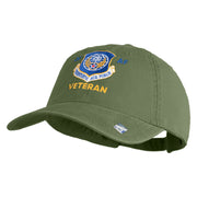 Twentieth Air Force Veteran Embroidered Washed Solid Pigment Dyed Cotton Twill Brass Buckle Cap - Olive OSFM