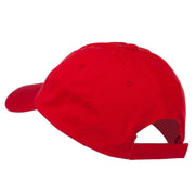 Single Flower Embroidered Low Profile Pet Spun Washed Cap