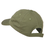 Single Flower Embroidered Low Profile Pet Spun Washed Cap