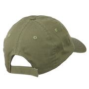 Single Flower Embroidered Low Profile Pet Spun Washed Cap