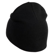 Nah Phrase Symbol Embroidered 8 inch Acrylic Short Blank Beanie - Black OSFM