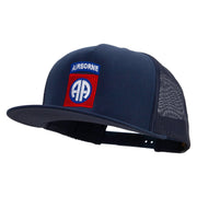 Licensed 82nd Airborne Military Embroidered 5 Panel Mesh Trucker Snapback Cap - Navy OSFM