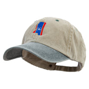 Mississippi Map Logo Embroidered Pigment Dyed Wash Cap - Khaki-Green OSFM