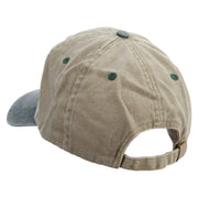 Mississippi Map Logo Embroidered Pigment Dyed Wash Cap - Khaki-Green OSFM