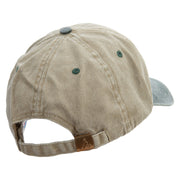 Mississippi Map Logo Embroidered Pigment Dyed Wash Cap - Khaki-Green OSFM