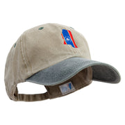 Mississippi Map Logo Embroidered Pigment Dyed Wash Cap - Khaki-Green OSFM