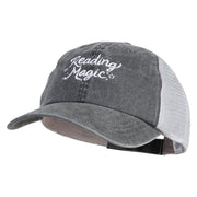 Reading Magic Embroidered Pigment Dyed Twill Trucker Cap - Black Grey OSFM