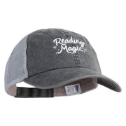 Reading Magic Embroidered Pigment Dyed Twill Trucker Cap - Black Grey OSFM