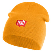Nah Phrase Symbol Embroidered 8 inch Acrylic Short Blank Beanie - Gold OSFM