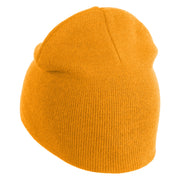 Nah Phrase Symbol Embroidered 8 inch Acrylic Short Blank Beanie - Gold OSFM