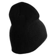 US Navy Veteran Military Embroidered Heavyweight Classic Knit Short Beanie - Black OSFM