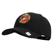 US Marine Corps Retired Emblem Embroidered 6 Panel Structured Cotton Twill Cap Made in USA - Black OSFM