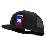 Licensed 82nd Airborne Military Embroidered 5 Panel Mesh Trucker Snapback Cap - Black OSFM