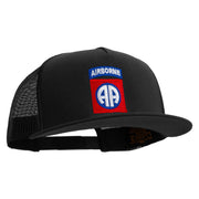 Licensed 82nd Airborne Military Embroidered 5 Panel Mesh Trucker Snapback Cap - Black OSFM