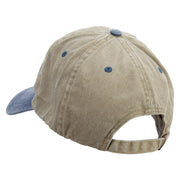 Mississippi Map Logo Embroidered Pigment Dyed Wash Cap - Khaki-Navy OSFM