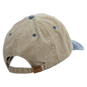 Mississippi Map Logo Embroidered Pigment Dyed Wash Cap - Khaki-Navy OSFM