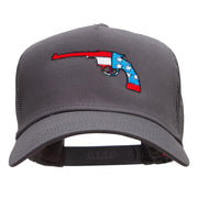 Striped Ruger American Flag Embroidered Cotton Twill Mesh Cap