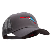 Striped Ruger American Flag Embroidered Cotton Twill Mesh Cap