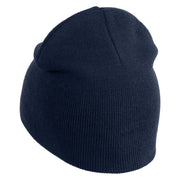 Nah Phrase Symbol Embroidered 8 inch Acrylic Short Blank Beanie - Navy OSFM