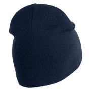 Nah Phrase Symbol Embroidered 8 inch Acrylic Short Blank Beanie - Navy OSFM