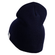 US Navy Veteran Military Embroidered Heavyweight Classic Knit Short Beanie - Navy OSFM