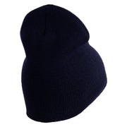 US Navy Veteran Military Embroidered Heavyweight Classic Knit Short Beanie - Navy OSFM