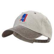 Mississippi Map Logo Embroidered Pigment Dyed Wash Cap - Beige-Brown OSFM