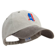 Mississippi Map Logo Embroidered Pigment Dyed Wash Cap - Beige-Brown OSFM