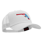 Striped Ruger American Flag Embroidered Cotton Twill Mesh Cap