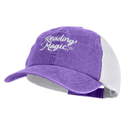 Reading Magic Embroidered Pigment Dyed Twill Trucker Cap - Purple White OSFM