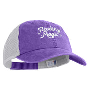 Reading Magic Embroidered Pigment Dyed Twill Trucker Cap - Purple White OSFM