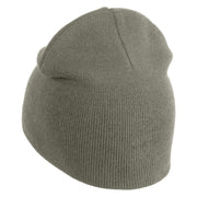 Nah Phrase Symbol Embroidered 8 inch Acrylic Short Blank Beanie - Grey OSFM