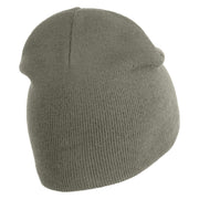 Nah Phrase Symbol Embroidered 8 inch Acrylic Short Blank Beanie - Grey OSFM