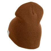 US Navy Veteran Military Embroidered Heavyweight Classic Knit Short Beanie - Caramel OSFM