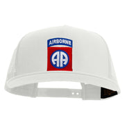 Licensed 82nd Airborne Military Embroidered 5 Panel Mesh Trucker Snapback Cap - White OSFM