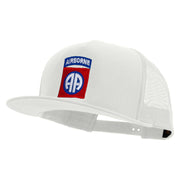 Licensed 82nd Airborne Military Embroidered 5 Panel Mesh Trucker Snapback Cap - White OSFM