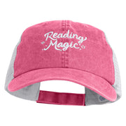 Reading Magic Embroidered Pigment Dyed Twill Trucker Cap - Hot Pink White OSFM