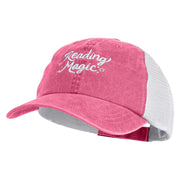 Reading Magic Embroidered Pigment Dyed Twill Trucker Cap - Hot Pink White OSFM