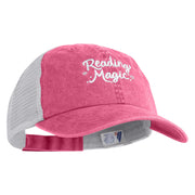 Reading Magic Embroidered Pigment Dyed Twill Trucker Cap - Hot Pink White OSFM
