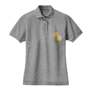 Fall Leaves Ladies Big Size Heavyweight Cotton Pique Polo Graphic Shirt