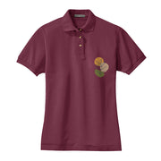 Fall Leaves Ladies Big Size Heavyweight Cotton Pique Polo Graphic Shirt