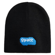 Gyatt Phrase Symbol Embroidered 8 Inch Knitted Short Beanie - Black OSFM