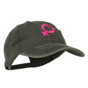 Female Symbol Embroidered Washed Cap