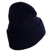 US Navy Veteran Military Embroidered 12 inch Cuffed Knit Long Beanie - Navy OSFM