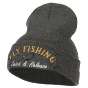 Fly Fishing Catch and Release Embroidered Long Beanie