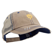 Artistic Afircan Logo Embroidered Low Profile Special Cotton Mesh Cap - Khaki OSFM