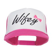 Wifey Ribboned Embroidered Foam Mesh Cap