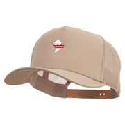 Washington DC Map Logo Embroidered Twill 5 panel Mesh Back Cap - Khaki OSFM